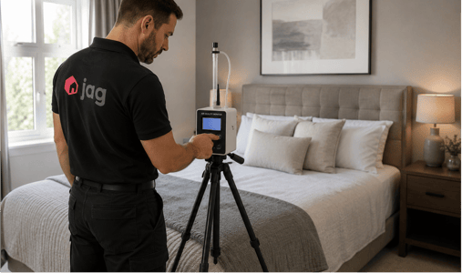 JAG carrying out air quality testing in a high net worth home JAG carrying out air quality testing in a high net worth home